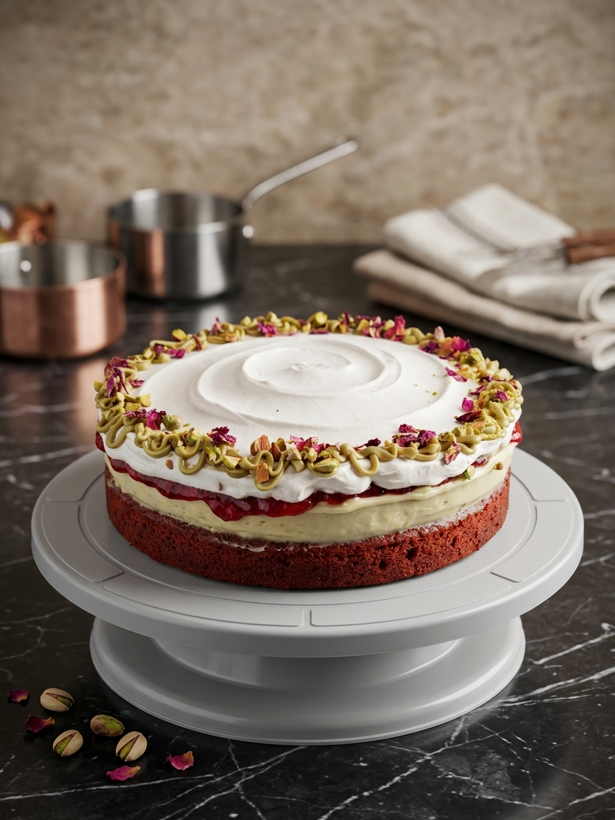 Pistacho y Frutos Rojos - Dulce Armonía, pastelería artesanal en General Galarza